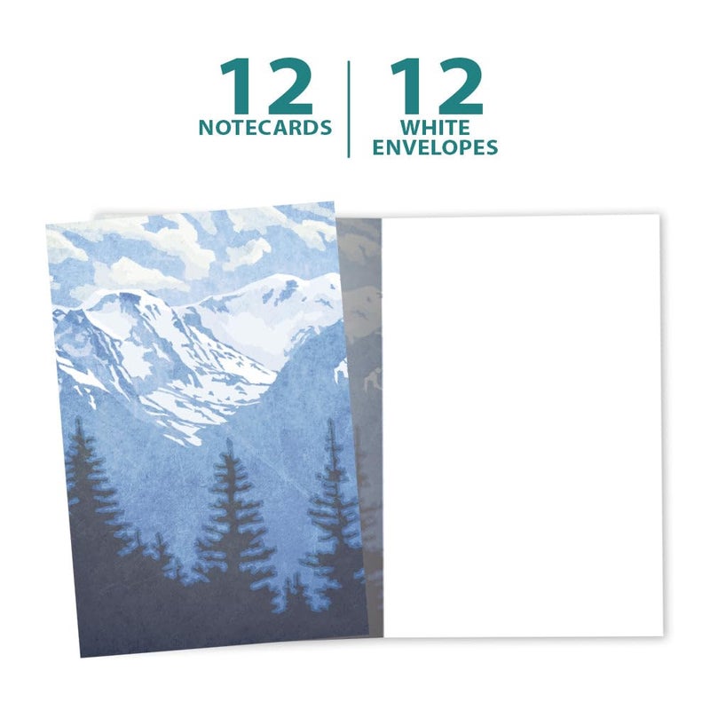 Tree-Free Greetings - All Occasion Cards - Artful Designs - 12 Greeting Cards + White Envelopes - Made in USA - 100% Recycled Paper - 4 x 6 - Rocky Mountain (FS56067) - Image 5